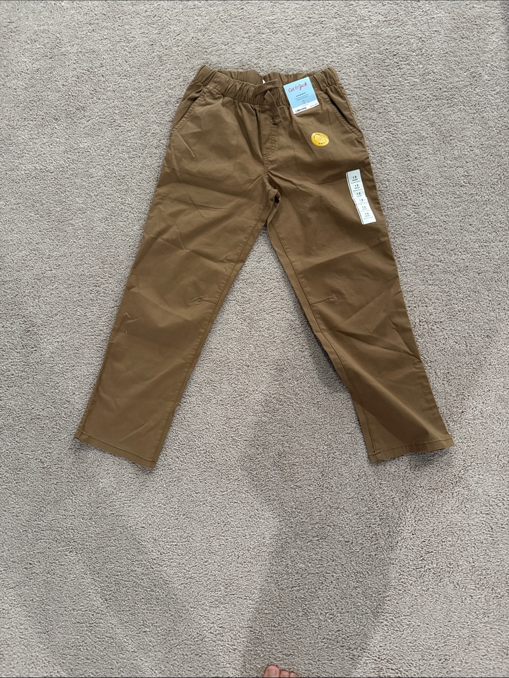 Cat & Jack Brown Elastic-Waist Kids Pants